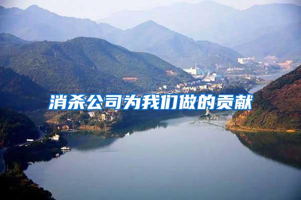 消殺公司為我們做的貢獻